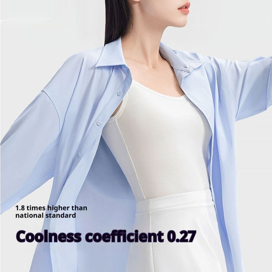 Summer Sun Protection Shirt Women's Anti-wrinkle Ice Silk